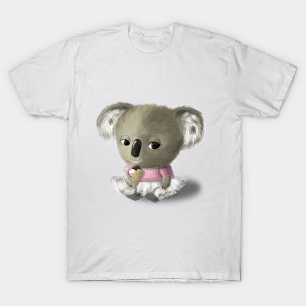 Cute fluffy baby koala T-Shirt by Ta_bahdanava